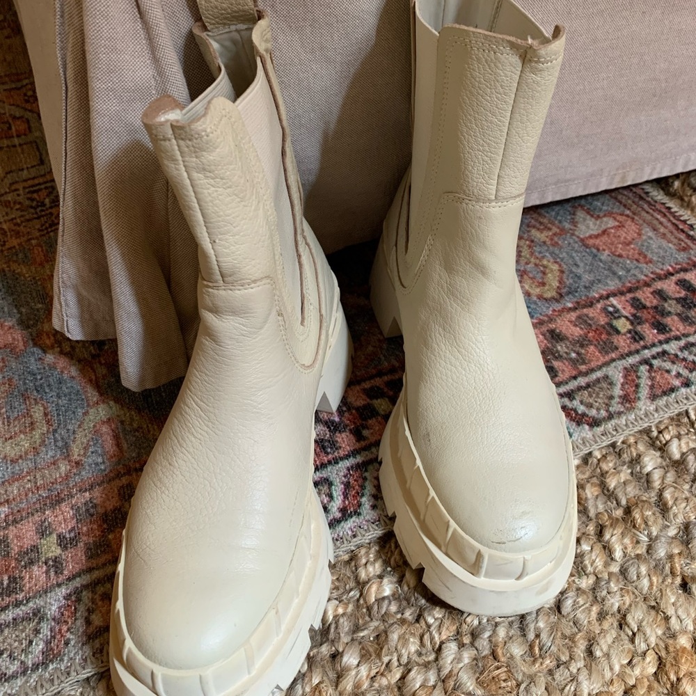 Mango Leather Moc Boots 37